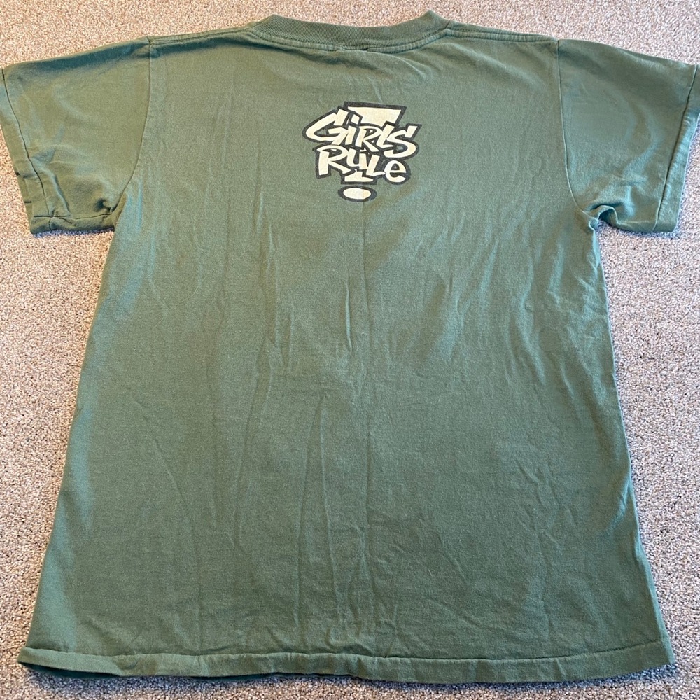 Vintage Single Stitch 1997 Betty Boop Changes TShirt M Green Camo Girls Rule USA - Picture 6 of 9